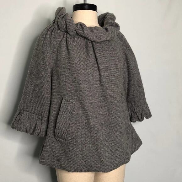 Marc by Marc Jacob Gray Mock Ruffles Turtleneck Top Small - Picture 7 of 11